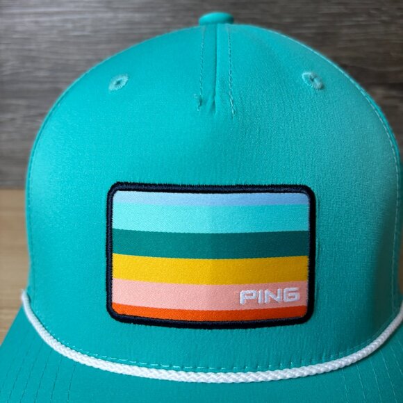 Ping Hat Cap Snapback Blue Costal Performance Golf Golfing Adjustable - Picture 2 of 10